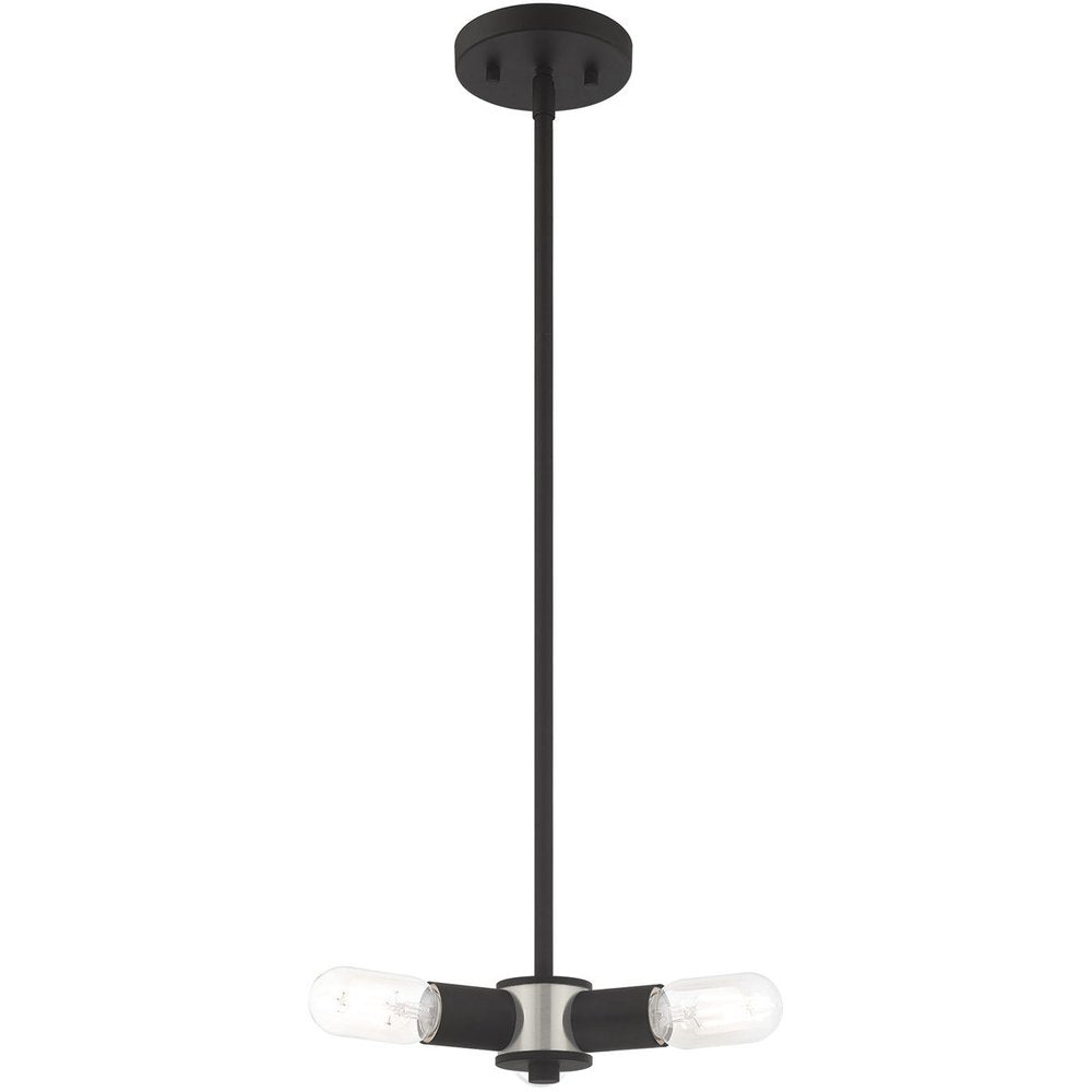 Black Three Light Metal Dimmable Chandelier With Shades HomeRoots