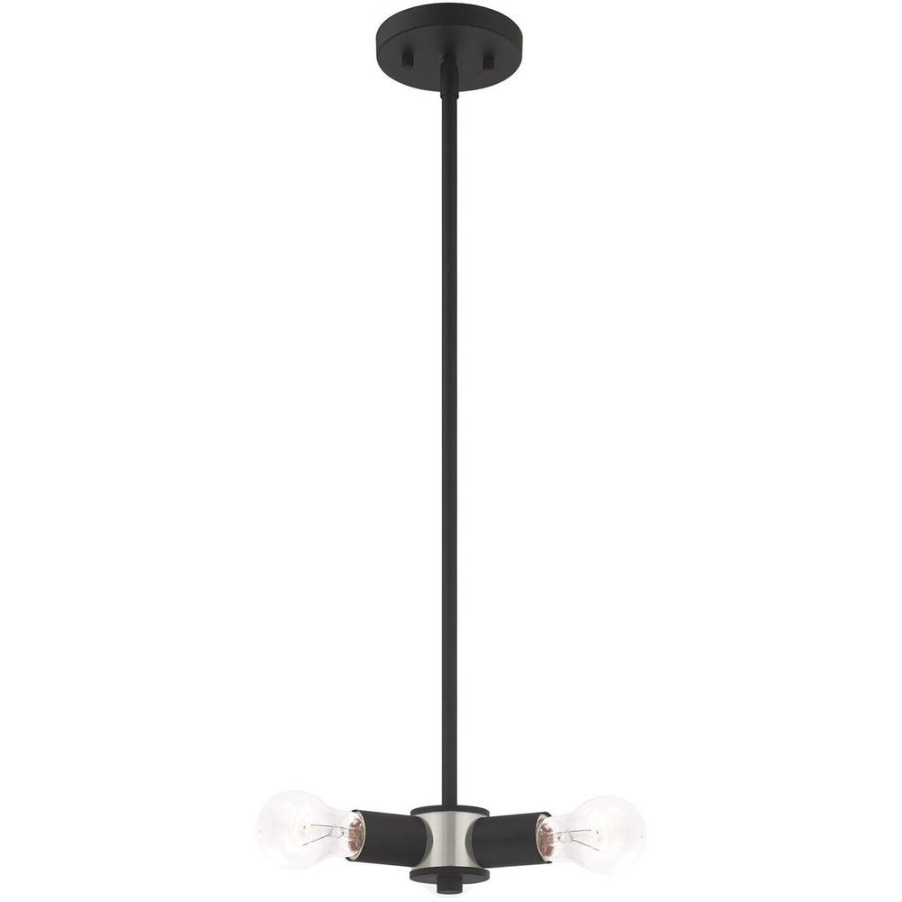 Black Three Light Metal Dimmable Chandelier With Shades HomeRoots