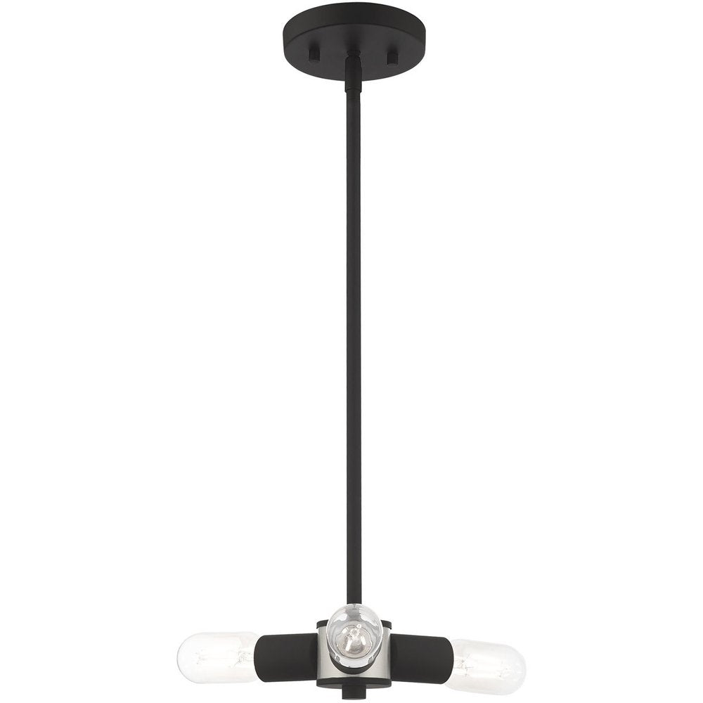 Black Three Light Metal Dimmable Chandelier With Shades HomeRoots