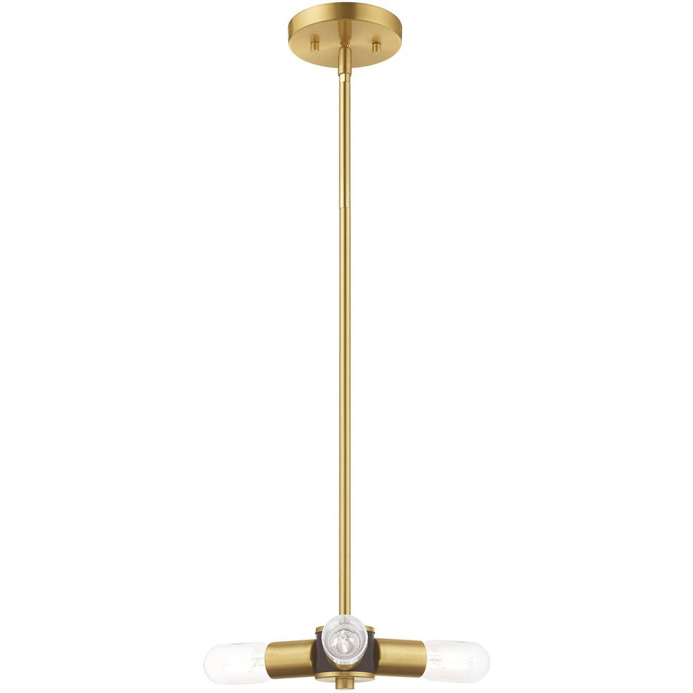 Brass Three Light Metal Dimmable Chandelier With Shades HomeRoots