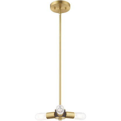 Brass Three Light Metal Dimmable Chandelier With Shades HomeRoots