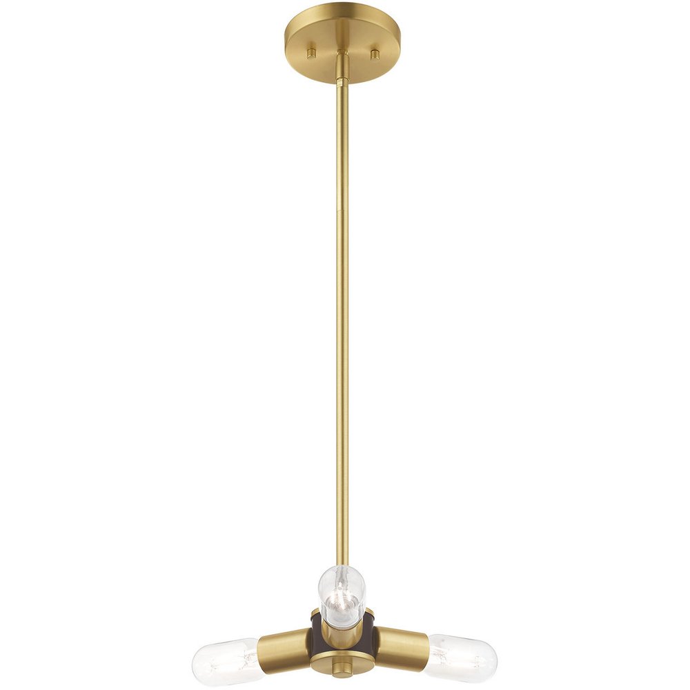 Brass Three Light Metal Dimmable Chandelier With Shades HomeRoots