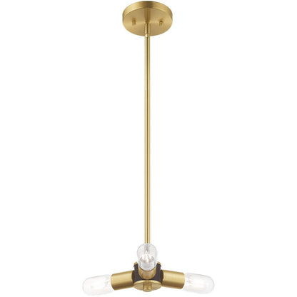 Brass Three Light Metal Dimmable Chandelier With Shades HomeRoots