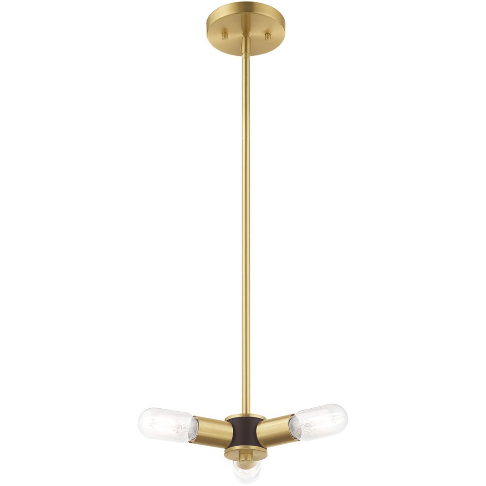 Brass Three Light Metal Dimmable Chandelier With Shades HomeRoots