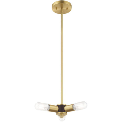 Brass Three Light Metal Dimmable Chandelier With Shades HomeRoots