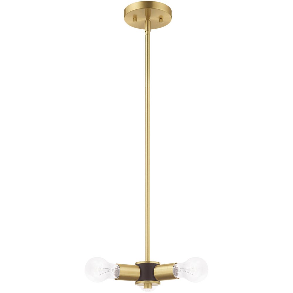 Brass Three Light Metal Dimmable Chandelier With Shades HomeRoots