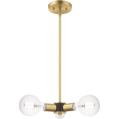 Brass Three Light Metal Dimmable Chandelier With Shades HomeRoots