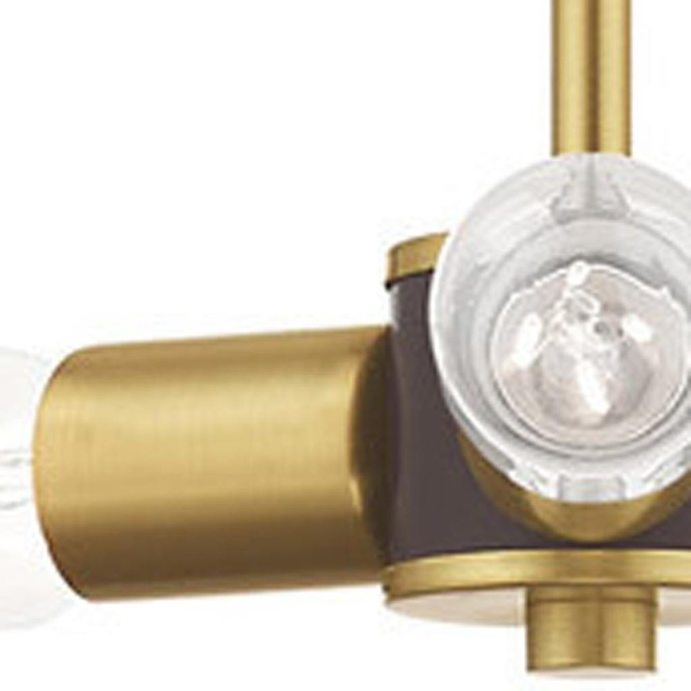 Brass Three Light Metal Dimmable Chandelier With Shades HomeRoots