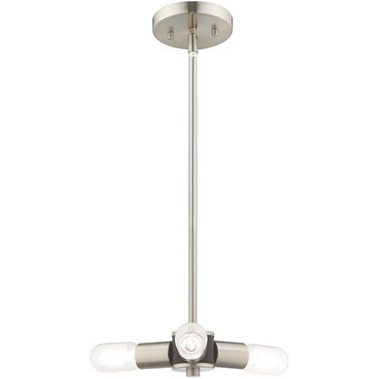 Nickel Three Light Metal Dimmable Chandelier With Shades HomeRoots