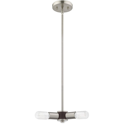 Nickel Three Light Metal Dimmable Chandelier With Shades HomeRoots