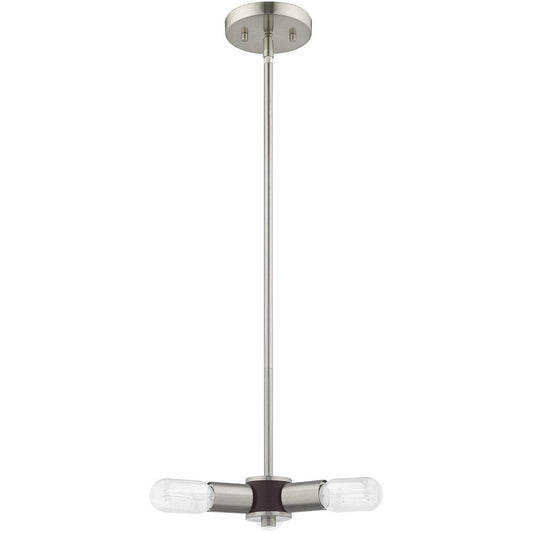 Nickel Three Light Metal Dimmable Chandelier With Shades HomeRoots