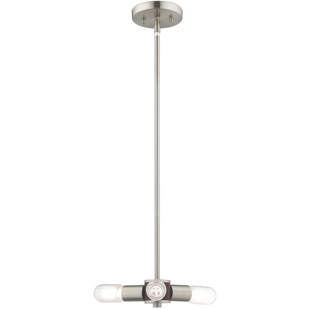 Nickel Three Light Metal Dimmable Chandelier With Shades HomeRoots