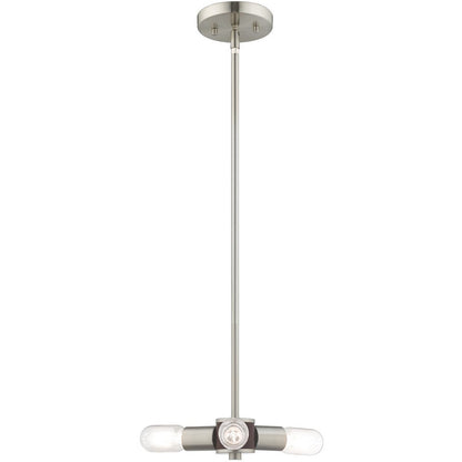 Nickel Three Light Metal Dimmable Chandelier With Shades HomeRoots