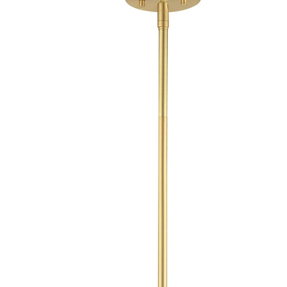 Brass Five Light Metal Dimmable Chandelier With Shades HomeRoots