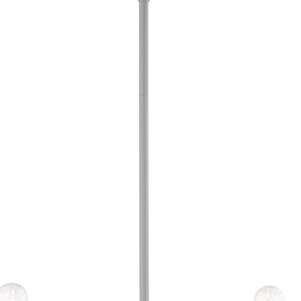 Gray Five Light Metal Dimmable Chandelier With Shades HomeRoots