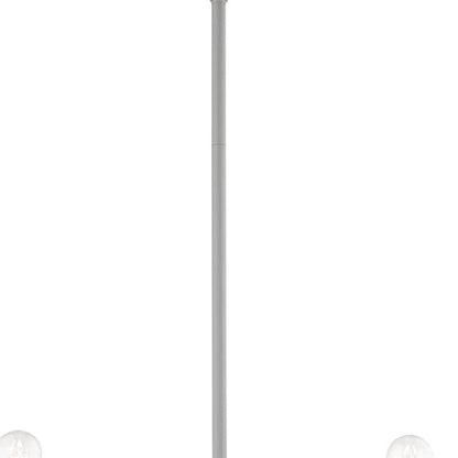 Gray Five Light Metal Dimmable Chandelier With Shades HomeRoots