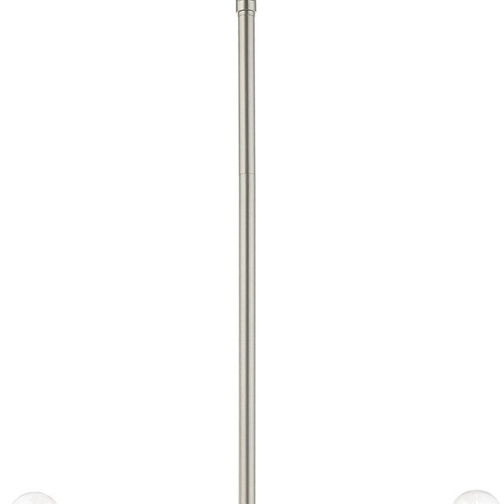Nickel Five Light Metal Dimmable Chandelier With Shades HomeRoots