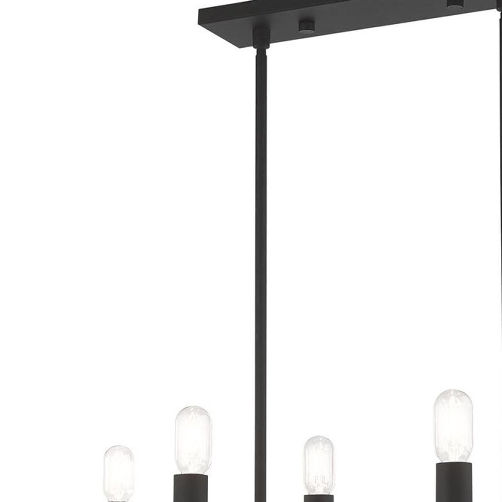 Black Eight Light Metal Dimmable Chandelier With Shades HomeRoots