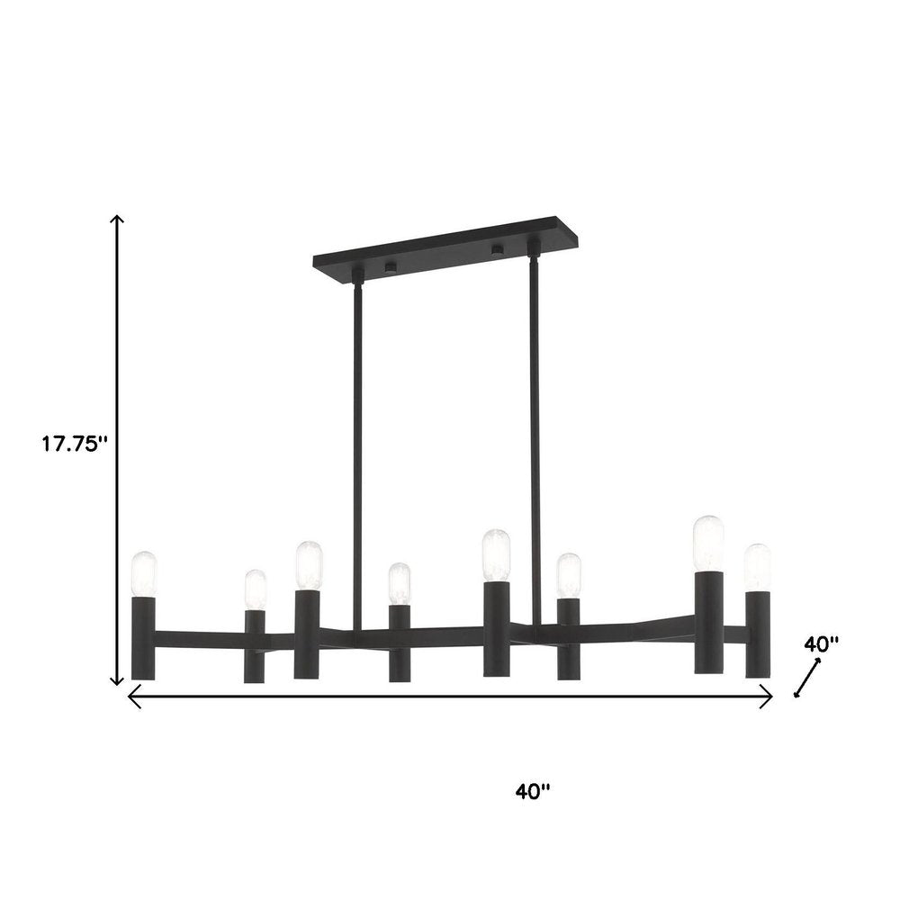 Black Eight Light Metal Dimmable Chandelier With Shades HomeRoots