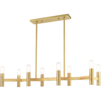 Brass Eight Light Metal Dimmable Chandelier With Shades HomeRoots