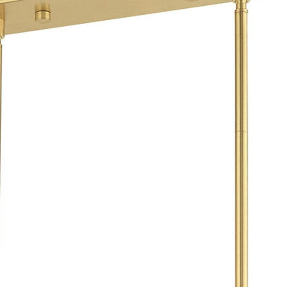 Brass Eight Light Metal Dimmable Chandelier With Shades HomeRoots