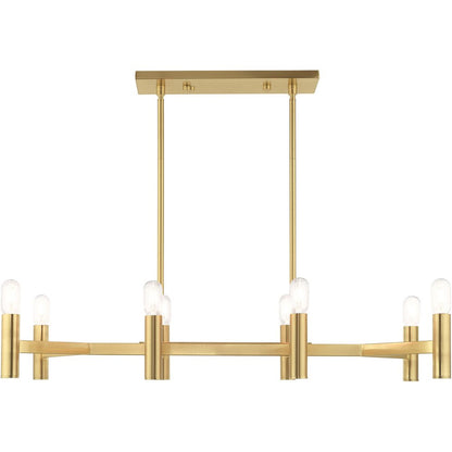 Brass Eight Light Metal Dimmable Chandelier With Shades HomeRoots