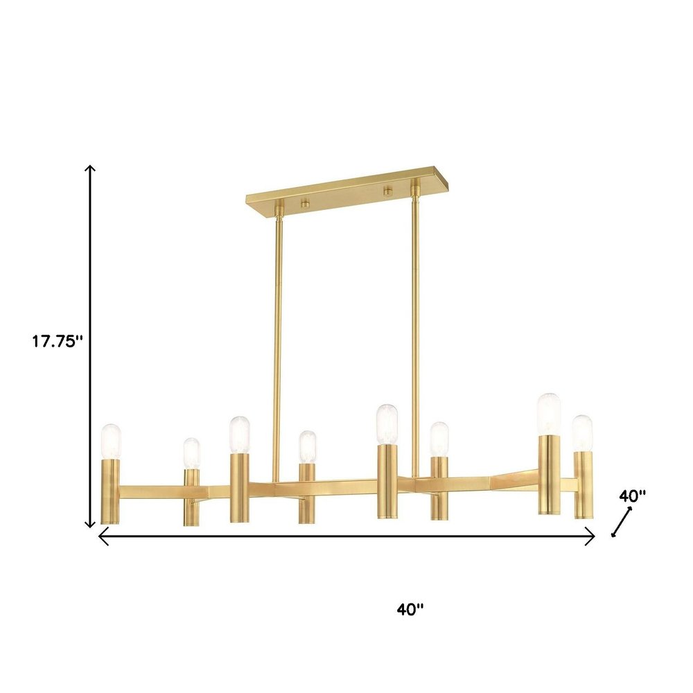 Brass Eight Light Metal Dimmable Chandelier With Shades HomeRoots