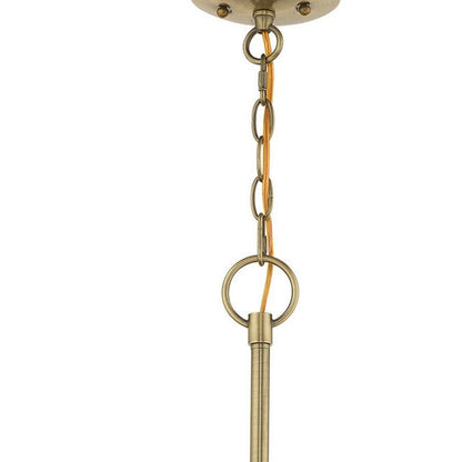 Antiqued Brass Five Light Metal Dimmable Chandelier With Shades HomeRoots
