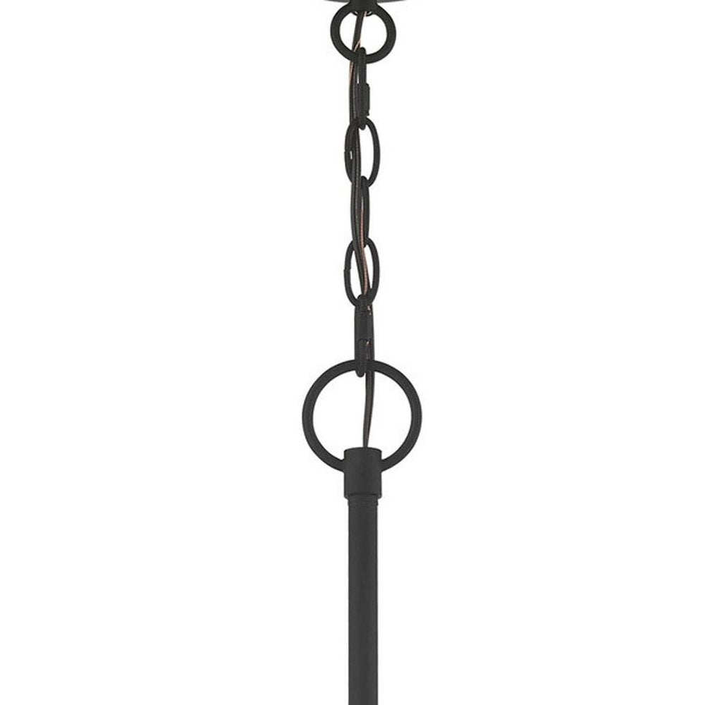 Black Five Light Metal Dimmable Chandelier With Shades HomeRoots