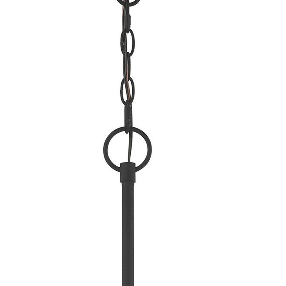 Black Five Light Metal Dimmable Chandelier With Shades HomeRoots
