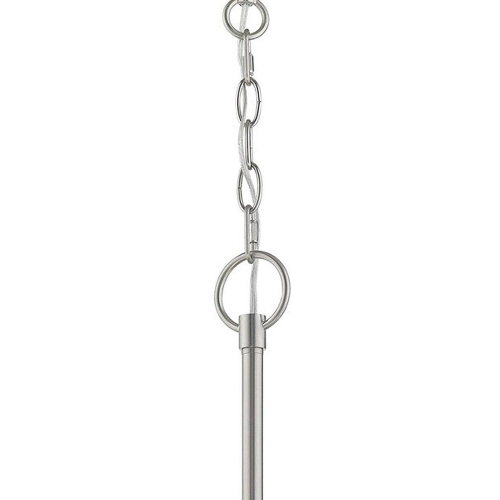 Nickel Five Light Metal Dimmable Chandelier With Shades HomeRoots