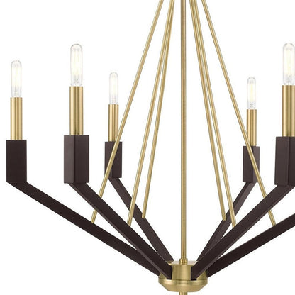 Bronze Six Light Metal Dimmable Chandelier With Shades HomeRoots