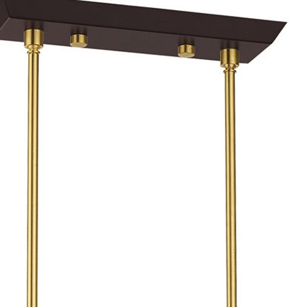 Bronze Ten Light Metal Dimmable Chandelier With Shades HomeRoots