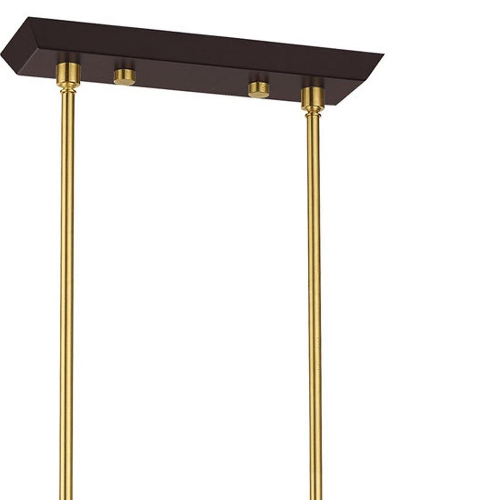 Bronze Ten Light Metal Dimmable Chandelier With Shades HomeRoots