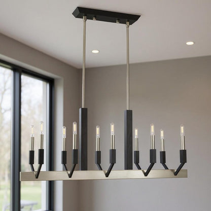 Nickel Ten Light Metal Dimmable Chandelier With Shades HomeRoots
