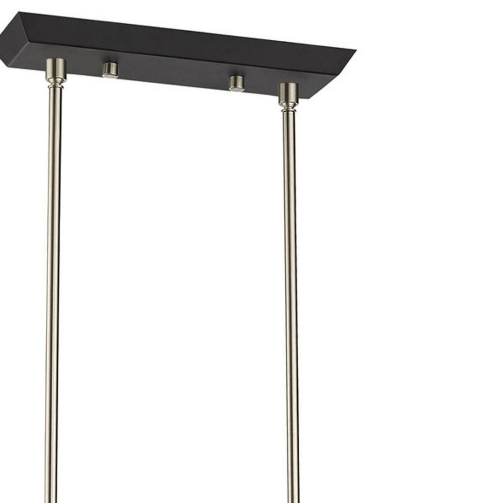 Nickel Ten Light Metal Dimmable Chandelier With Shades HomeRoots