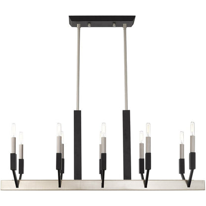 Nickel Ten Light Metal Dimmable Chandelier With Shades HomeRoots