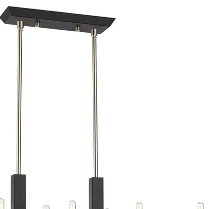 Nickel Ten Light Metal Dimmable Chandelier With Shades HomeRoots