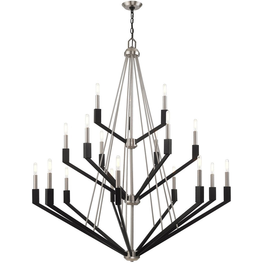 Nickel Multi Light Metal Dimmable Chandelier With Shades HomeRoots