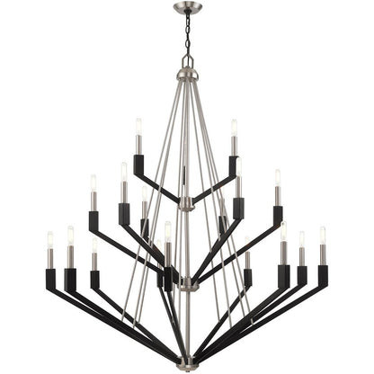 Nickel Multi Light Metal Dimmable Chandelier With Shades HomeRoots