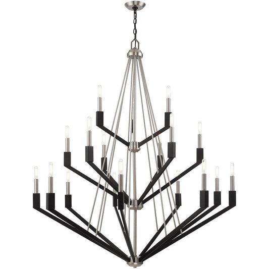 Nickel Multi Light Metal Dimmable Chandelier With Shades HomeRoots