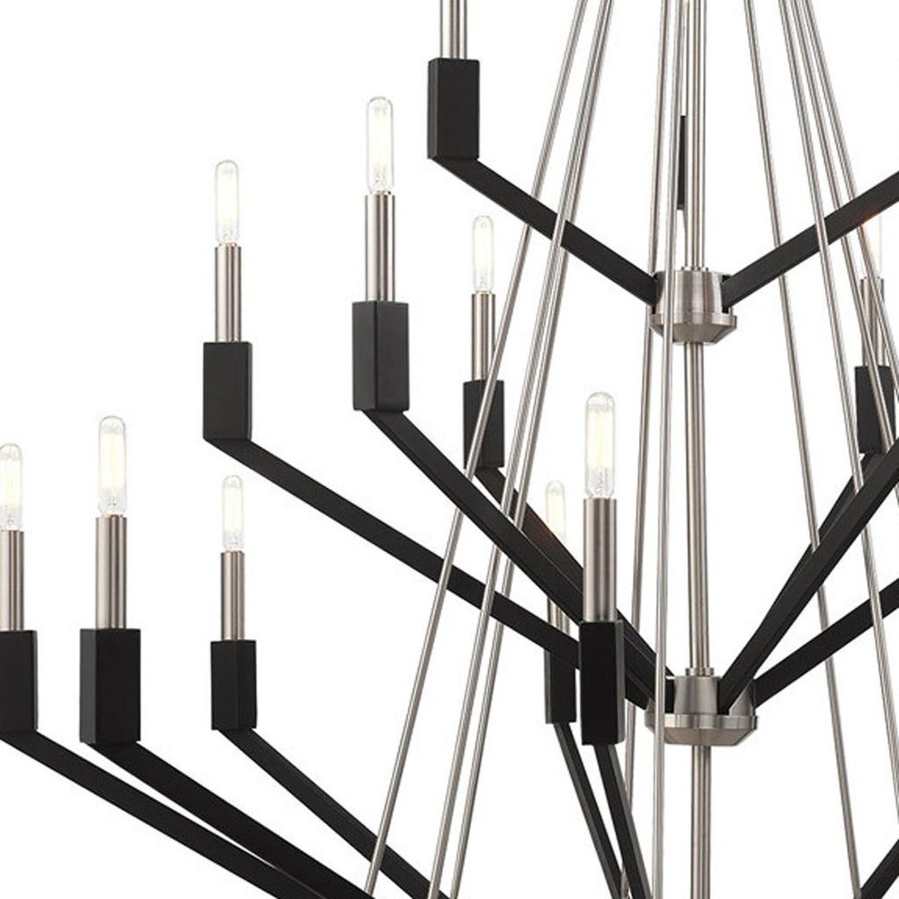 Nickel Multi Light Metal Dimmable Chandelier With Shades HomeRoots