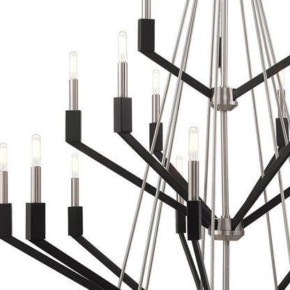 Nickel Multi Light Metal Dimmable Chandelier With Shades HomeRoots