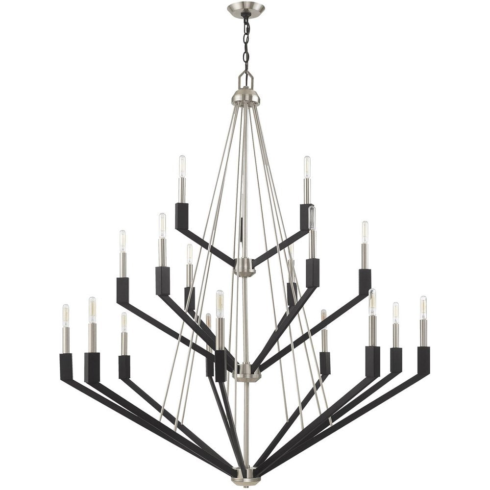 Nickel Multi Light Metal Dimmable Chandelier With Shades HomeRoots