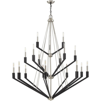Nickel Multi Light Metal Dimmable Chandelier With Shades HomeRoots