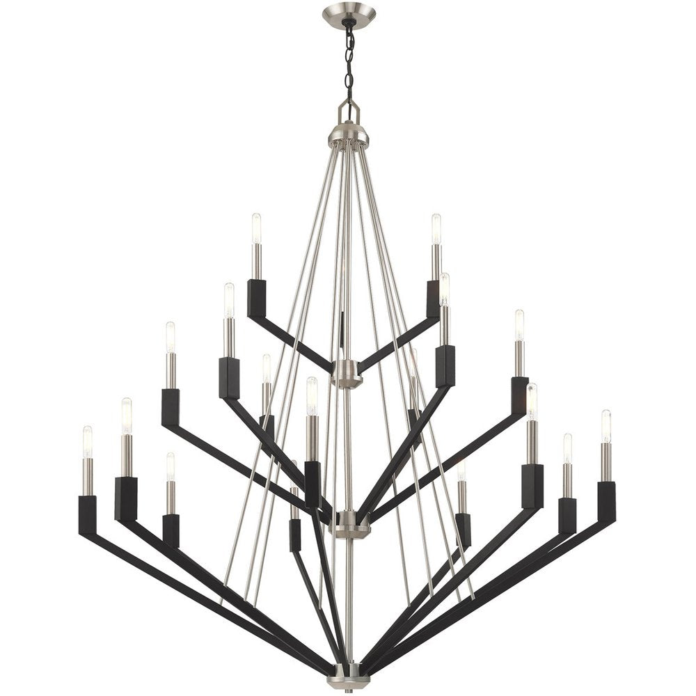 Nickel Multi Light Metal Dimmable Chandelier With Shades HomeRoots