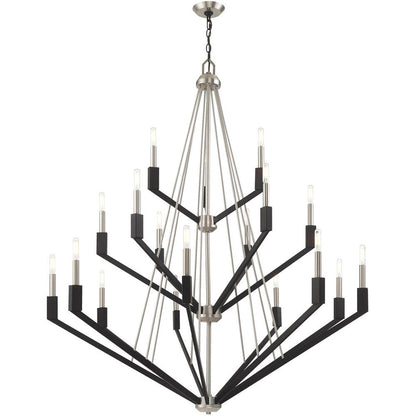 Nickel Multi Light Metal Dimmable Chandelier With Shades HomeRoots