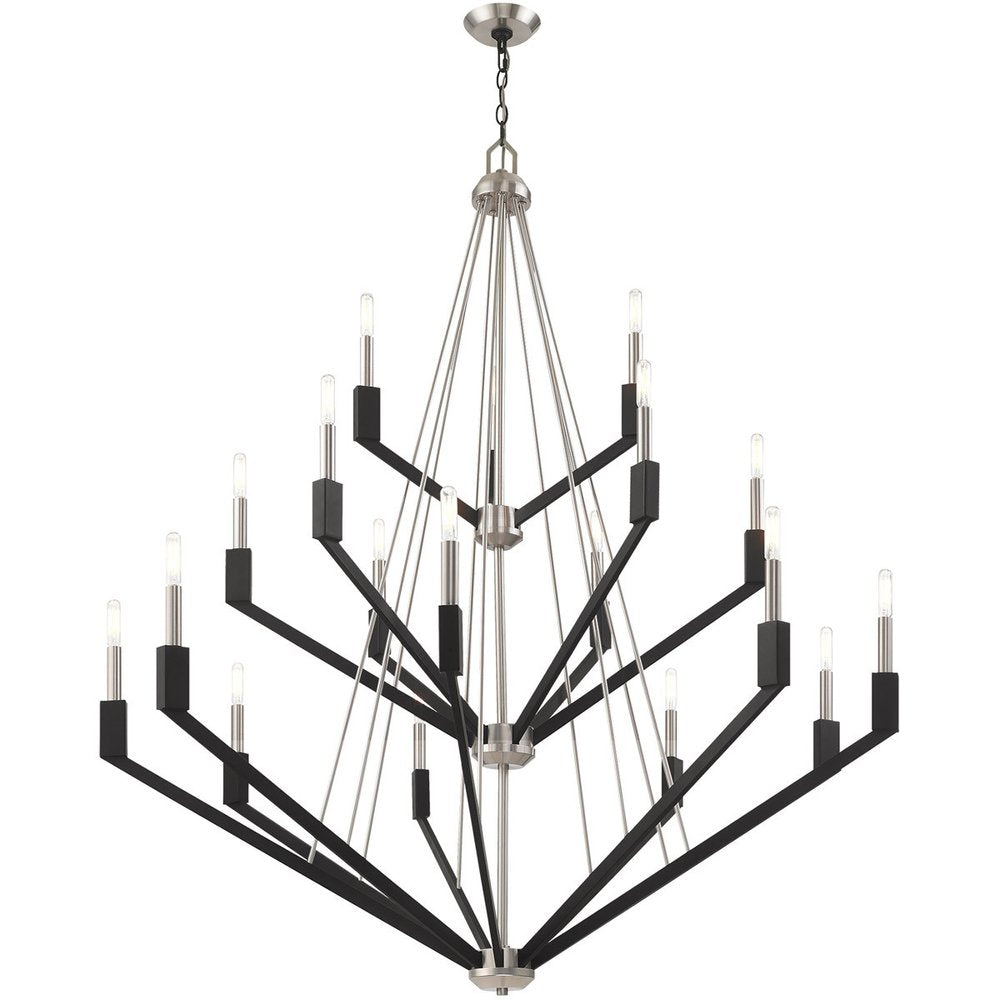 Nickel Multi Light Metal Dimmable Chandelier With Shades HomeRoots