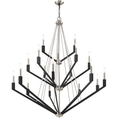Nickel Multi Light Metal Dimmable Chandelier With Shades HomeRoots