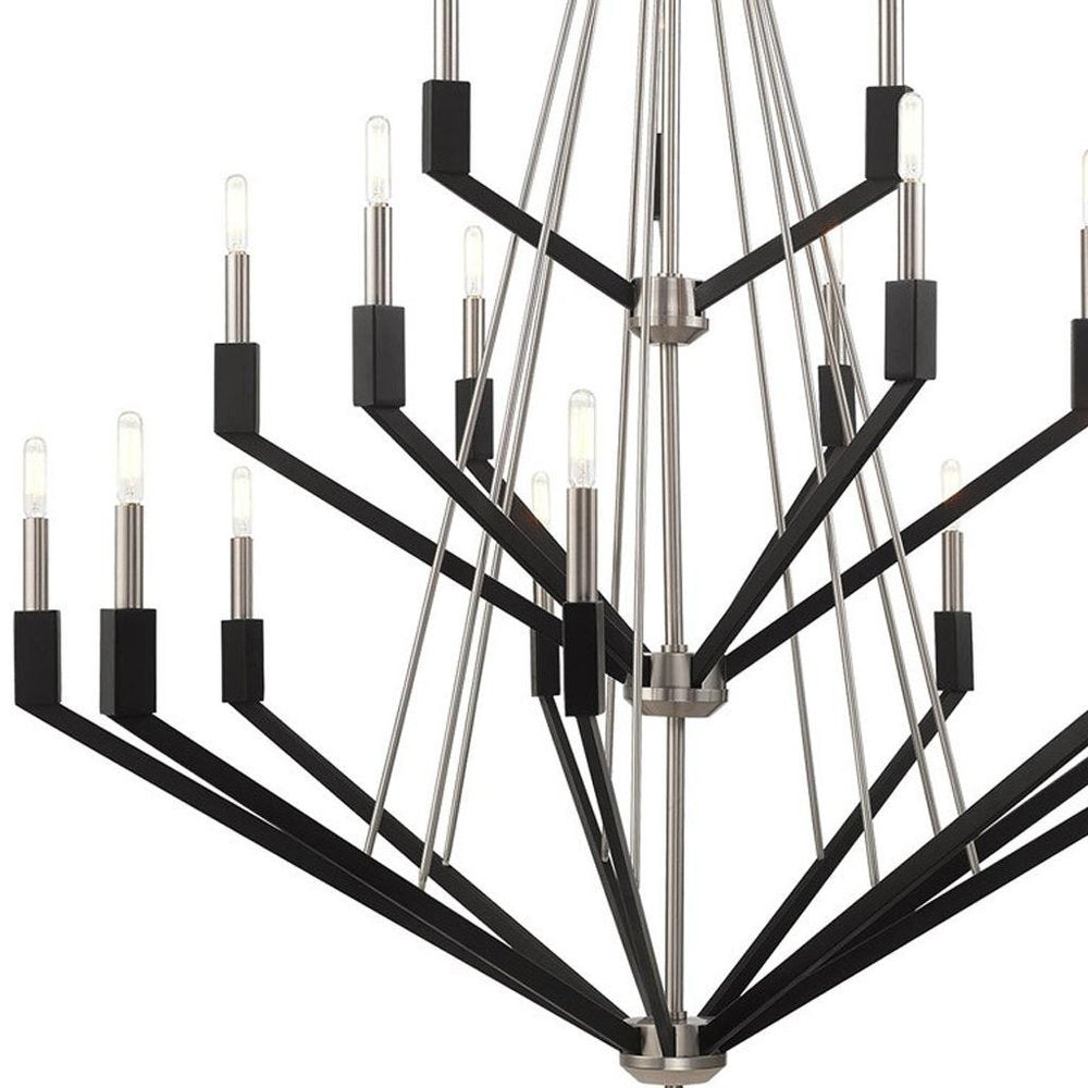 Nickel Multi Light Metal Dimmable Chandelier With Shades HomeRoots